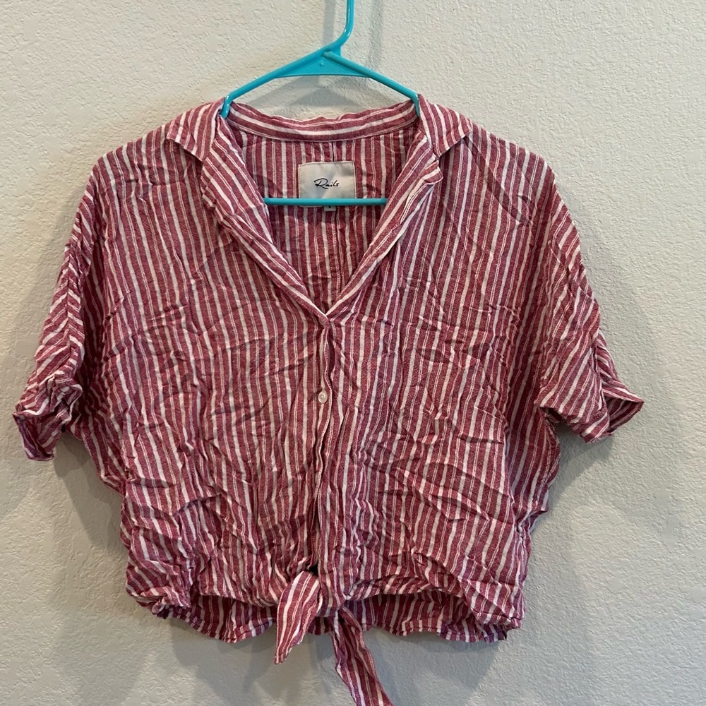 Rails Marley Lucia Stripe Tie Front Crop Top Size… - image 2